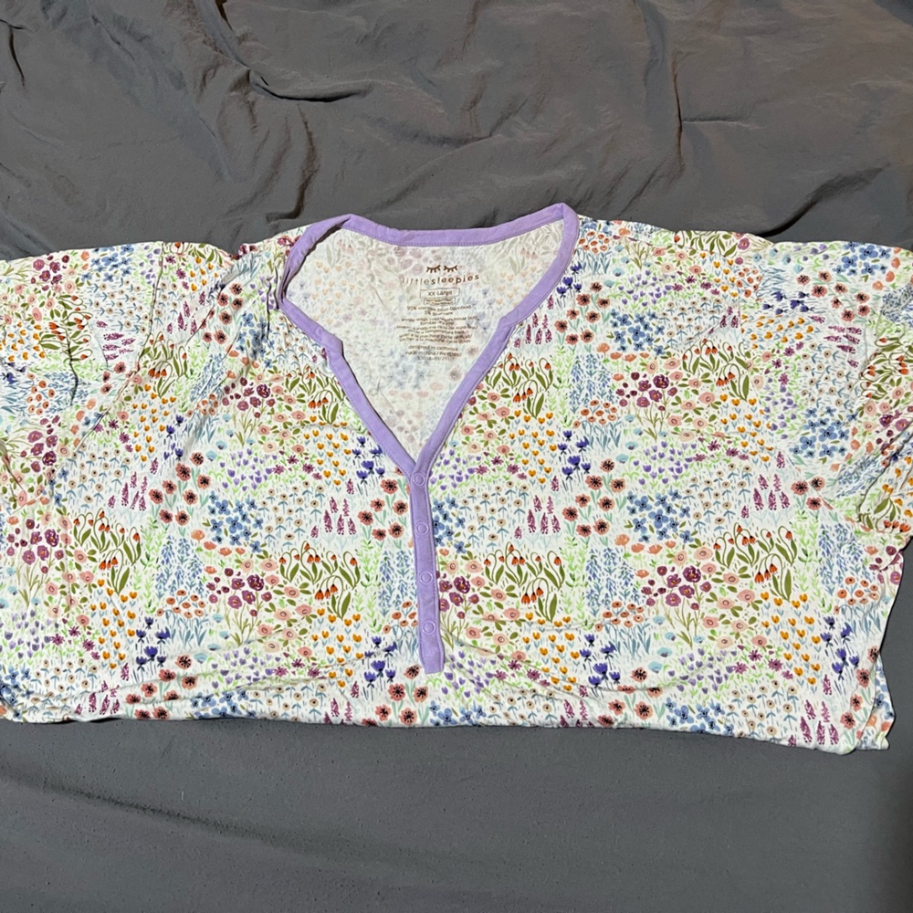 Little Sleepies Floral Women's Pajama with Purple Accents